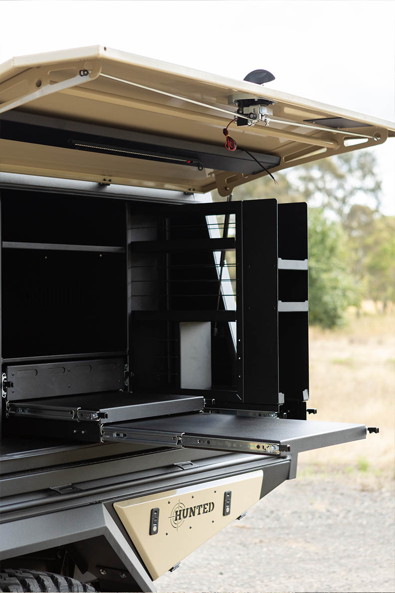 79 series landcruiser custom canopy pantry fridge