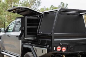next gen ford ranger custom aluminium canopy with slide out pantry